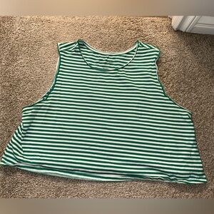 Universal thread striped crop top and shorts. Sold as a set
